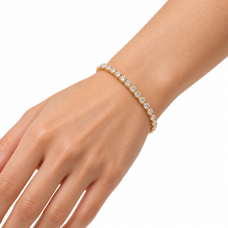 Swarovski White Tennis Bracelet Rose Gold Plated 5492235 Medium