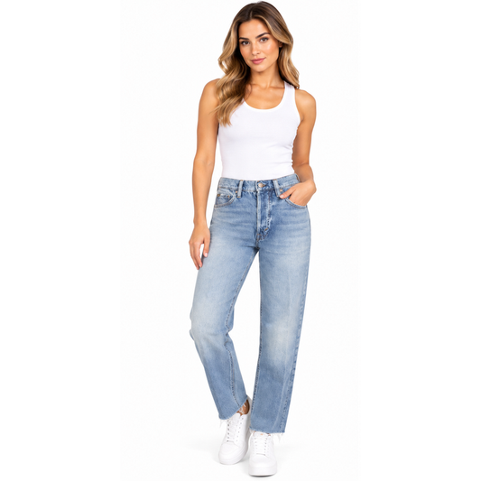 Ralph Lauren Polo High-Rise Relaxed Straight Crop Jeans Blue Women's