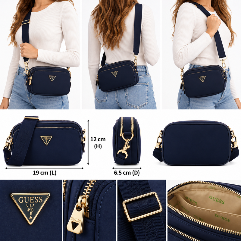 Guess Women's Eco Gemma Mini Crossbody Bag Navy