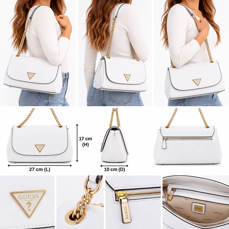 Guess Women Cosette Crossbody Bag White 