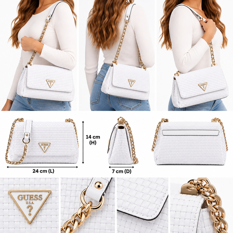 Guess Women's Etel Shoulder Bag White WG921921