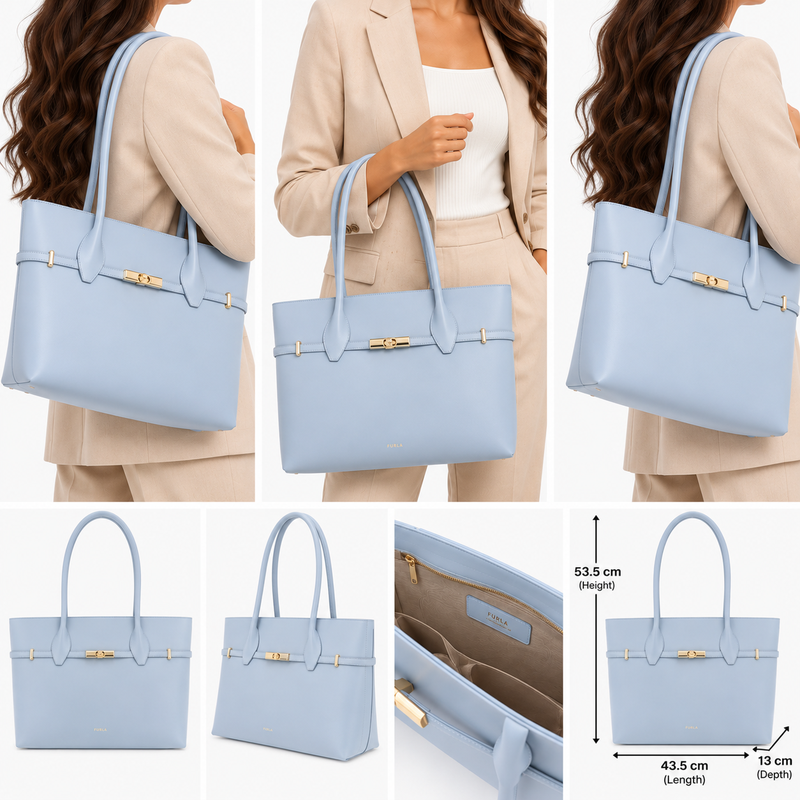 Furla Women's Goccia Tote Bag Nuvola Blue