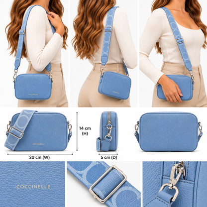 Coccinelle Womens Tebe Crossbody Bag Blue E5MN555I101