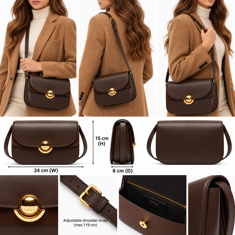 Furla Womens Sfera Crossbody Bag Chocolate WB01355