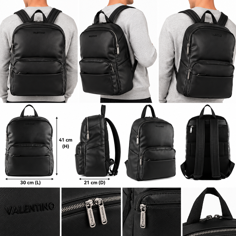 Mario Valentino Mens Ivan Re Backpack Black VBS7O524