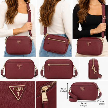 Guess Women's Meridian II Crossbody Bag Wine Red