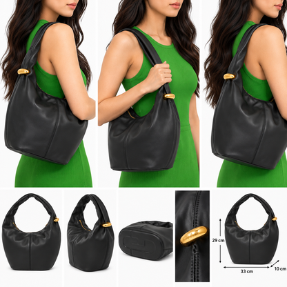 Furla Ring Mini Leather Hobo Handbag Nero Black