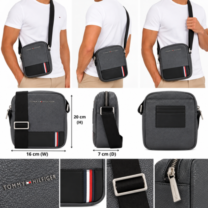 Tommy Hilfiger Central Mini Reporter Men's Crossbody Bag Grey