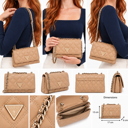 Guess Giully II Mini Crossbody Shoulder Bag Beige