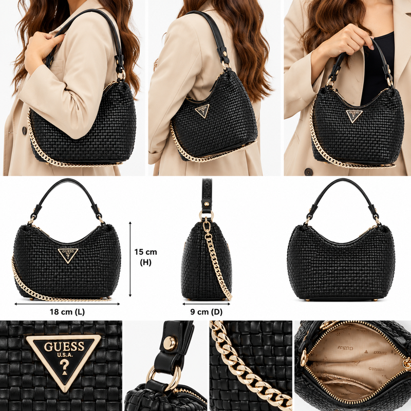 Guess Womens Etel Mini Shoulder Bag Black WG921973