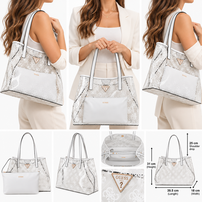 Guess Womens Tuana Large Shopper Bag With Pouch VL952524