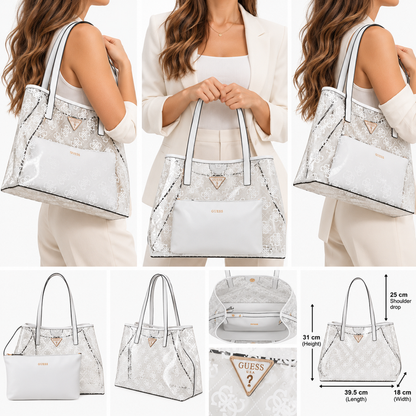 Guess Womens Tuana Large Shopper Bag With Pouch VL952524