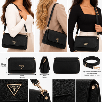 Guess Womens Meridian II Crossbody Bag Black BG697420