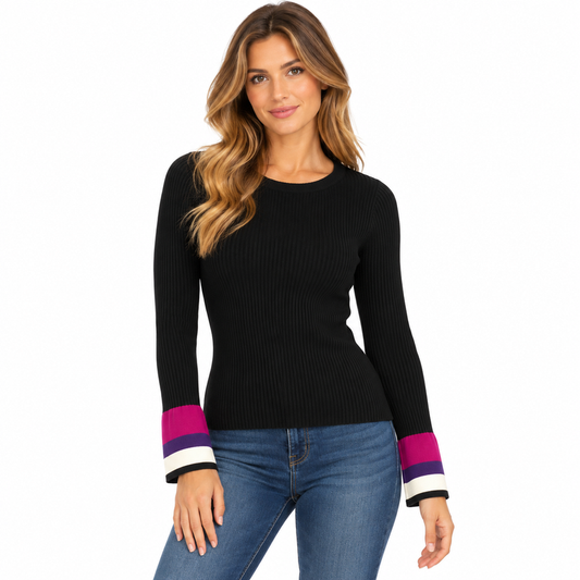 Armani Black Pink & White Ladies Jumper  - Size 8