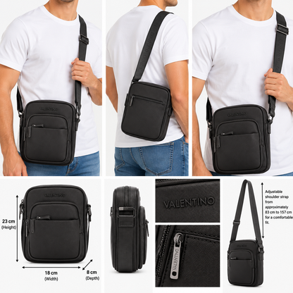 Mario Valentino Ivan Men's Crossbody Bag Dark Brown Fango