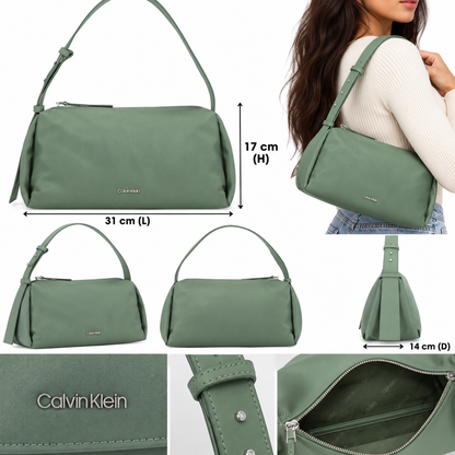 Calvin Klein Elevated Soft Shoulder Bag Sea Spray Satin