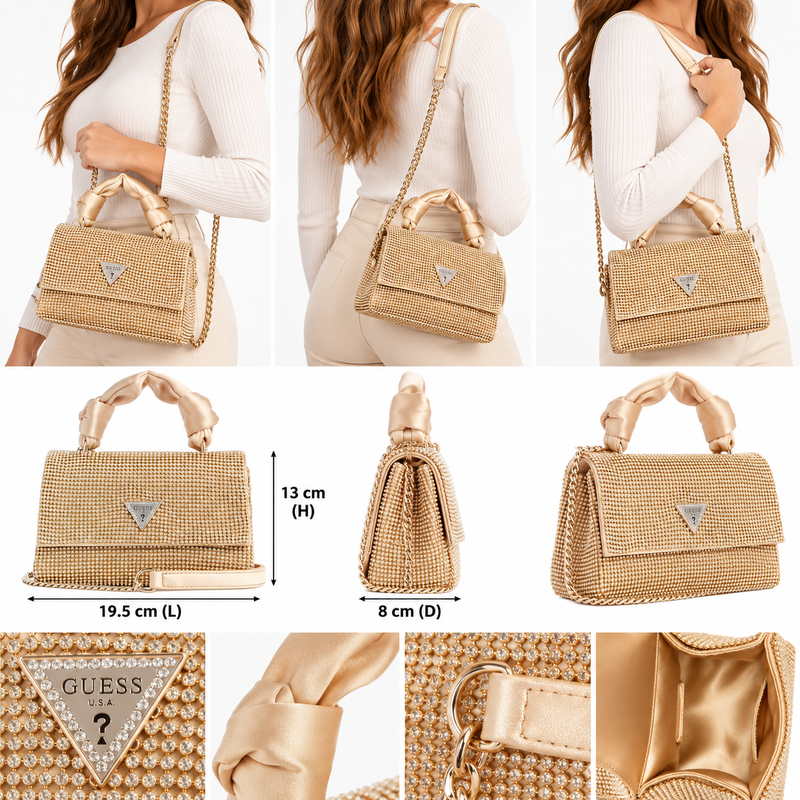 Guess Women's Lua Mini Hand Bag Gold
