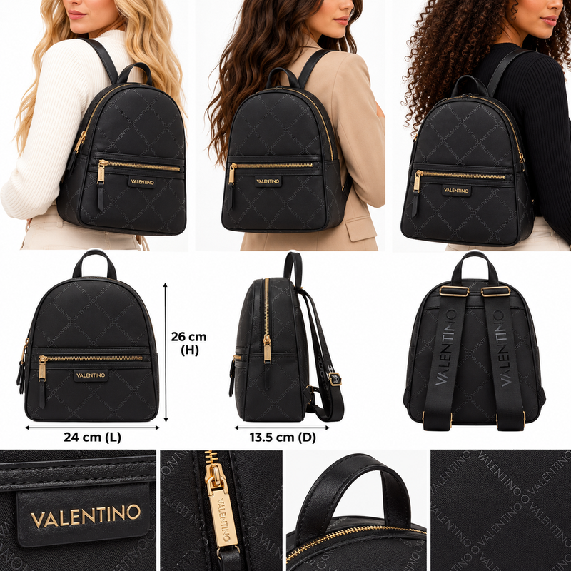 Mario Valentino Women's Marais Re Backpack Black