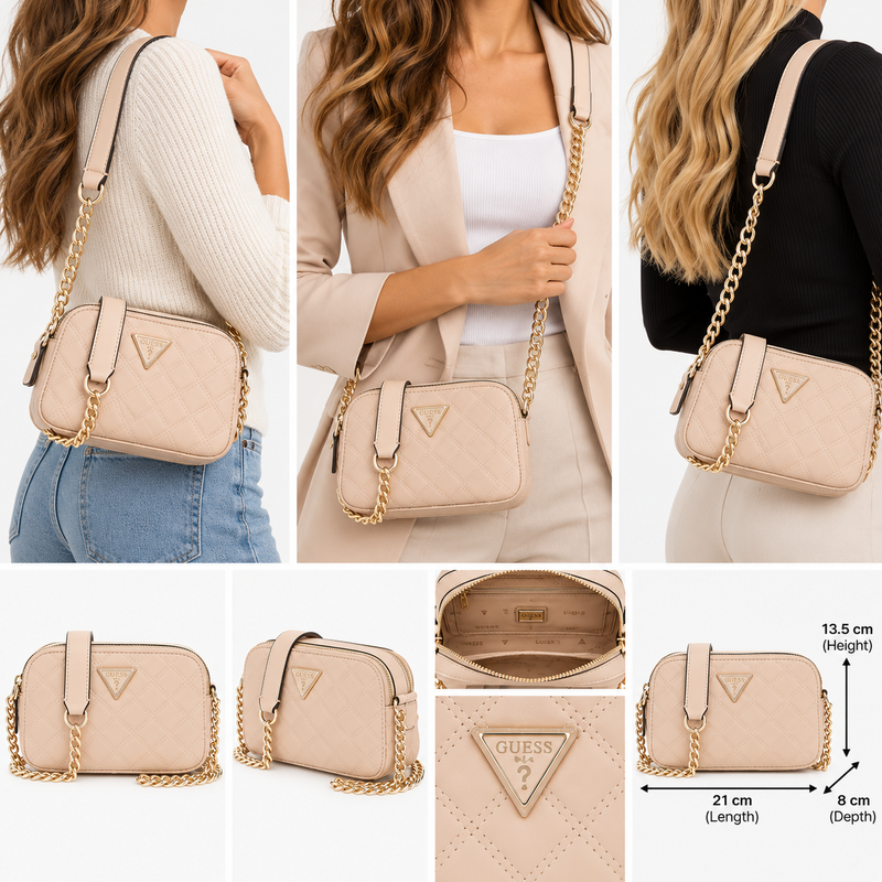 Guess Womens Giully Crossbody Bag Light Beige QG874814
