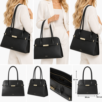 Furla Women's Goccia L Dome Handbag Black