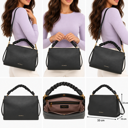 Coccinelle Womens Boheme Grana Double Grained Leather Bag Black E1M50190201