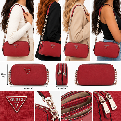 Guess Noelle II Crossbody Shoulder Bag Garnet Red