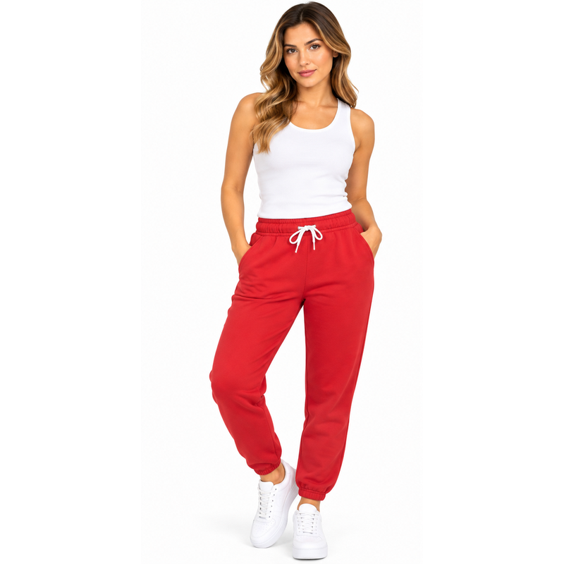 Ralph Lauren Red Jogger Polo Women's Fleece Joggers Sweat Pants 