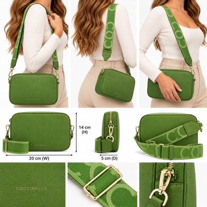 Coccinelle Womens Tebe Crossbody Bag Green E5MN555I101