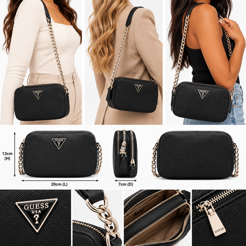 Guess Women's Noelle II Crossbody Shoulder Bag Black 