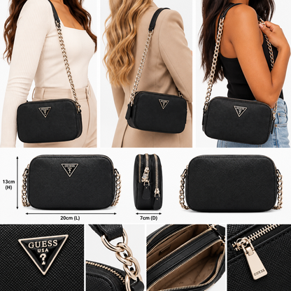 Guess Women's Noelle II Crossbody Shoulder Bag Black 