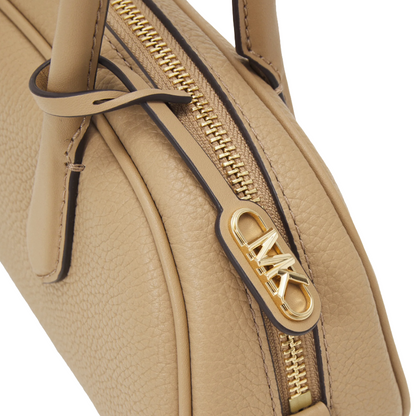 Michael Kors Lulu Small Leather Handle Satchel Bag Camel