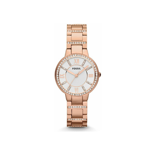 Fossil Virginia Rose Gold Plated Stone Set Bracelet Watch ES3284 (Blemished Tin)