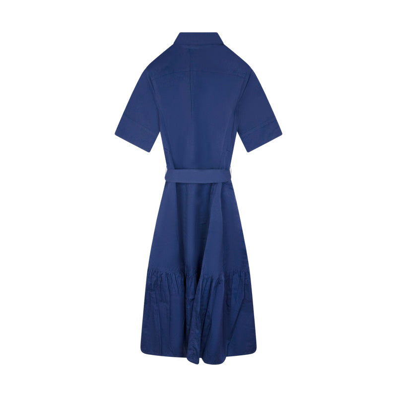 Ralph Lauren Women's Tiered Cotton Shirt Dress Blue