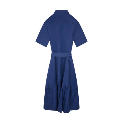 Ralph Lauren Women's Tiered Cotton Shirt Dress Blue