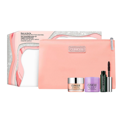 Clinique Eyes On The Fly Trio Essentials Set All About The Eyes 15ml Take The Day Off 15ml High Impact Mascara 3.5ml