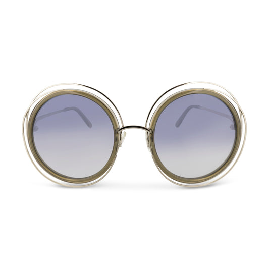 Chloe Gold Blue Lens Round Sunglasses CE120S 750