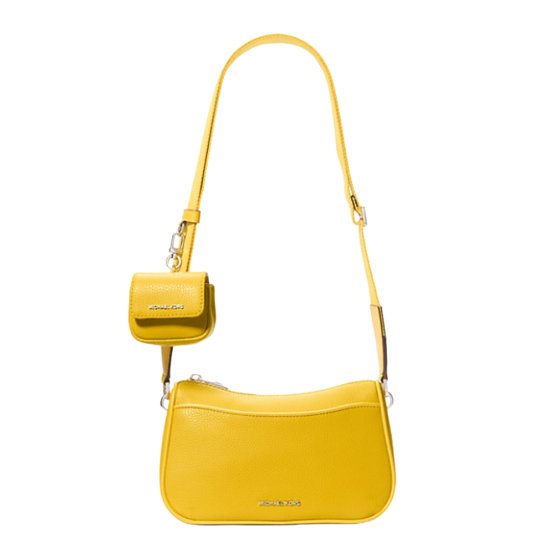 Michael Kors Jet Set Medium Pebbled Leather Crossbody Bag With Case Bright Dandelion