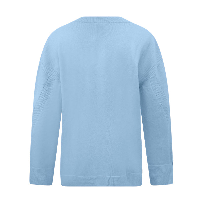 Marc Cain Women's Knitted Wool Cashmere Jumper Dark Summer Sky