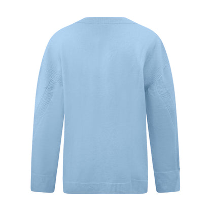 Marc Cain Women's Knitted Wool Cashmere Jumper Dark Summer Sky