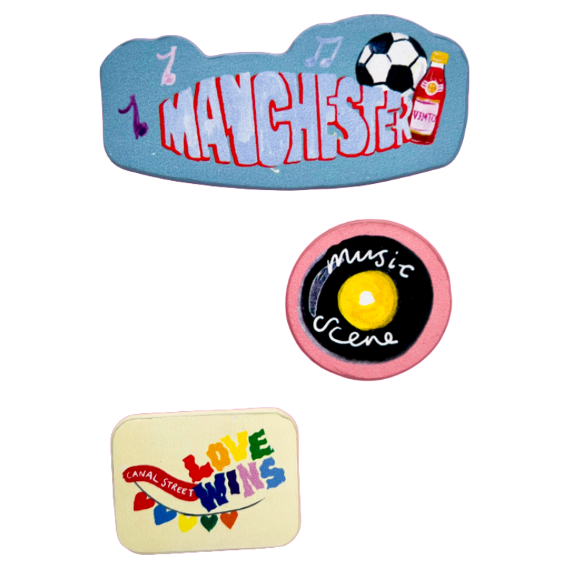 Eleanor Bowmer 3 Pack Manchester Fridge Magnet