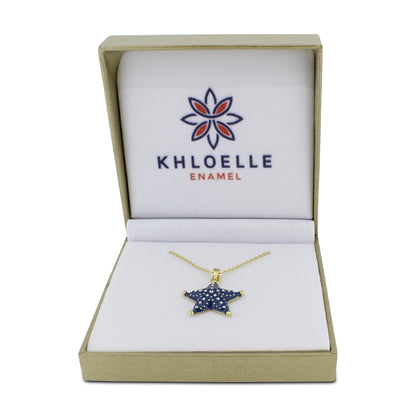 Khloelle Blue and Gold Starfish Necklace LC0070788