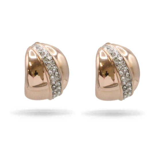 Buckley London Rose Gold Plated Crystal Set Mini Hoop Earrings E2092