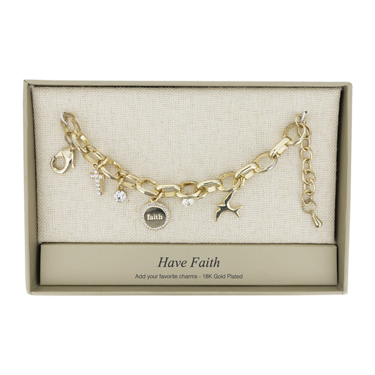 Lovita Gold Charm Bracelet Have Faith