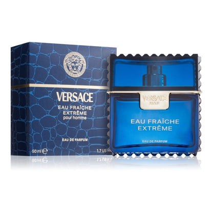 Versace Eau Fraiche Extreme Pour Homme 50ml Eau de Parfum bottle with box on white background