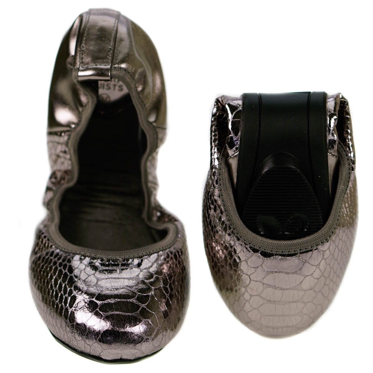 Butterfly Twists Vivienne Fold Up Ballerina Shoes Metallic Pewter Size 4 (37)