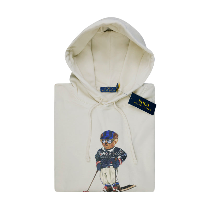 Ralph Lauren Ski Polo Bear Fleece Hoodie Cream