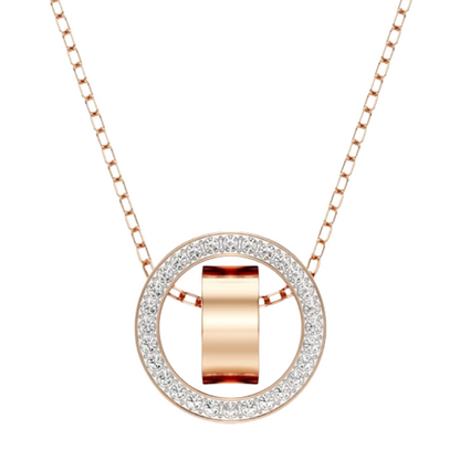 Swarovski Hollow Collection Rose Gold Circular Pendant Necklace