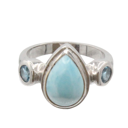 Marahlago Atlantic Pear Ring Larimar Blue Sapphire Size 7