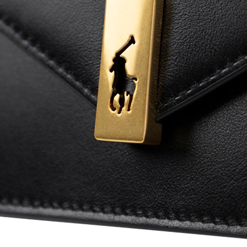 Ralph Lauren Polo Logo-Plaque Leather Crossbody Bag