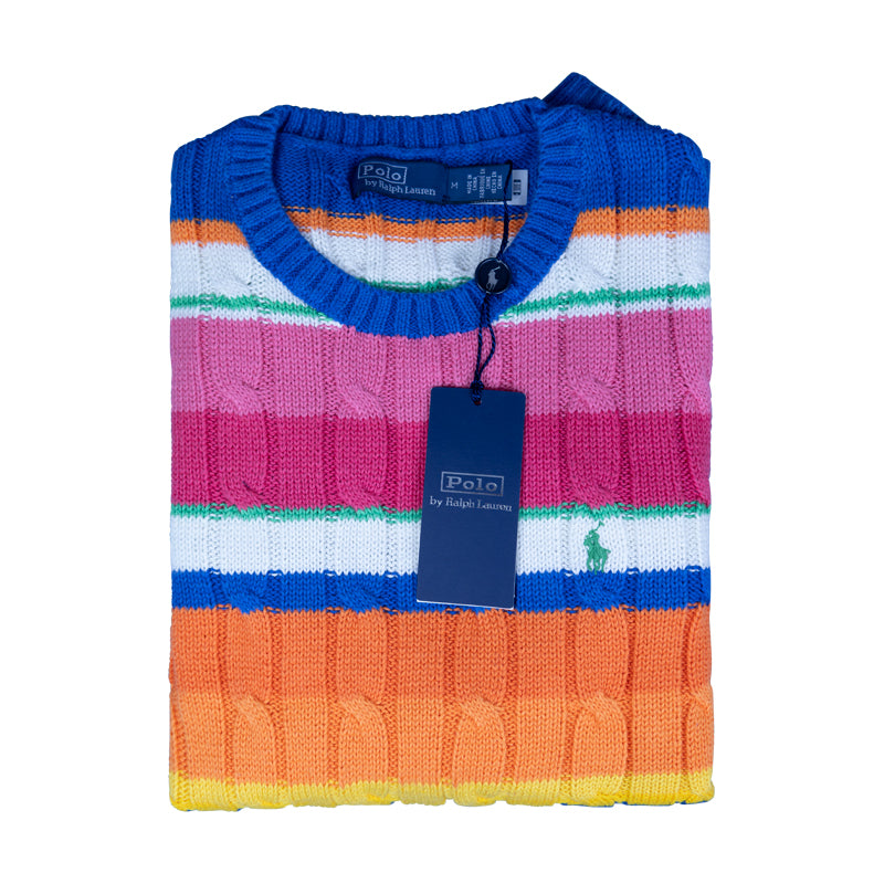 Ralph Lauren Polo Striped Cable-Knit Jumper